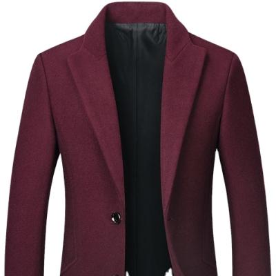 China Hot Selling Winter Men's Casual Woolen Coat Breathable Solid Color Plus Size Long Coat Wool Coat Jacket Men for sale