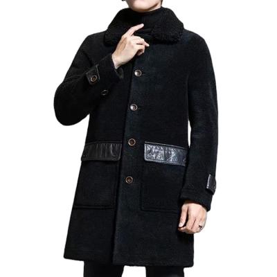 China Winter Woolen Mens Coats Mens Breathable Leather Fur Latest Design Long Coat for sale