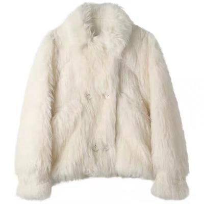 China Wholesale European and American Anti-wrinkle winter ladies style classic women's wool fur coat jacket for sale