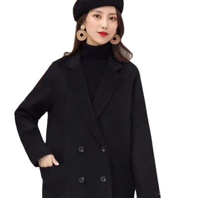 China Hot Selling Black Cashmere Women's Luxury Fashion Top Quality Breathable Coat for sale