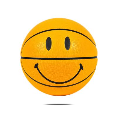 China No.5 wear-resisting indoor and outdoor wear-resistant PU smile basketball PU basketball for sale