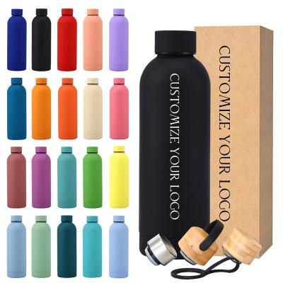 China PORTABLE Mascot Customized BPA Free Stainless Steel Double Wall Vacuum Flask Bottle Narrow Mouth 500ML Sports Water with Leak-proof Lid for sale