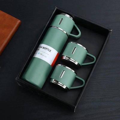 China PORTABLE Mascot Business Gift Stainless Steel 500 ML Vacuum Insulated Bottle Water Flask Mug Set for sale