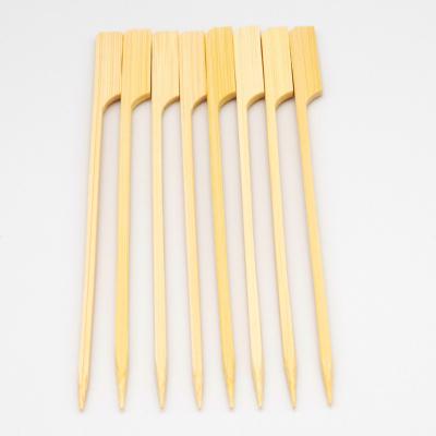 China Barbecue bamboo skewer easily cleaned bamboo skewer gun shape paddle skewer logo for sale