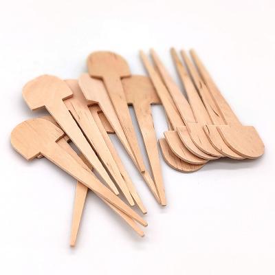 China Easily Cleaned Hot Sale Nature Fruit Stick Beef Picks Decoration Wood Pick for sale