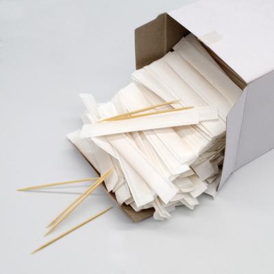 China Individually Disposable High Quality Disposable Bamboo Paper Wrapped Toothpicks for sale