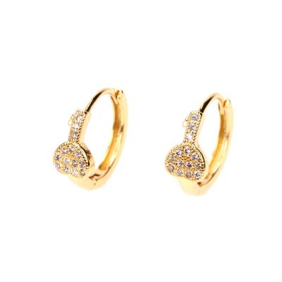 China 2021 New Fashion Romantic Trend Jewelry Small Circle Earrings Women CZ Copper Adjustment 18k Gold Plating Factory Wholesale Outlet for sale