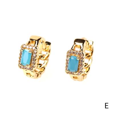 China Small rainbow romantic style summer circle earrings women fashion jewelry trend jewelry copper fit 18k gold plating factory outlet wholesale for sale