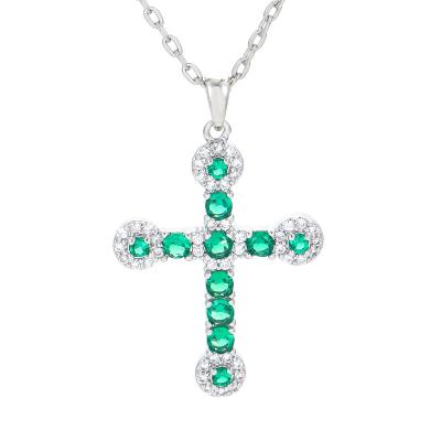 China Wholesale Christian Jewelry CLASSIC Gold Plated 18K Gold Plated Religious Pendant 18K Green Gold Cross Charm For Women for sale