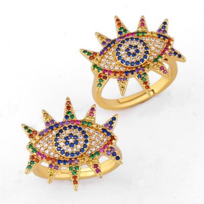 China Evil Eyes New Design Wholesale Casual / Sporty Jewelry Rings Turkey Ring One And One Jewelry for sale