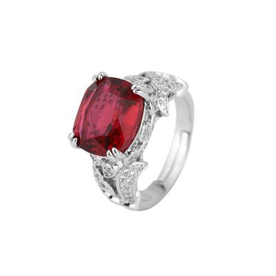 China BOHEMIA EYIKA Ruby Red Style Copper Jewelry Luxury Fine Jewelry Copper Green Glass Colored Ring For Women Gift for sale