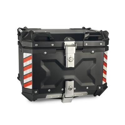 China Waterproof 45L X Design Black Aluminum Alloy Tail Boxes Motorcycle Trunk Box For Sale for sale