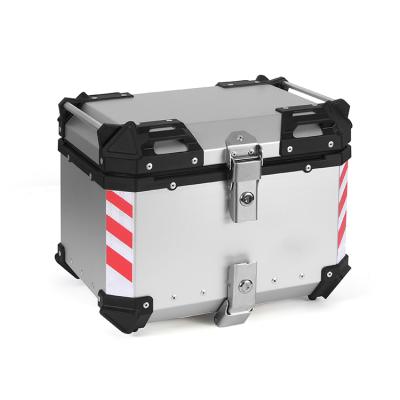 China Factory Direct Sale 45L Silver Universal Waterproof Rear Box Aluminum Top Box Motorcycle for sale