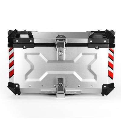 China 65L Motocycle Aluminum Alloy Motorcycle Box Upper Rear Top Case Motorcycle Tail Boxes for sale