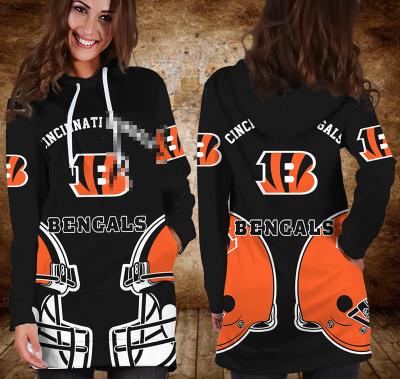 China 2022 Sustainable Fashion Women Girls Custom Football All 32 Teams NFL Hoodie Dresses for sale