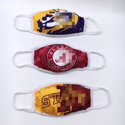 China 2021 Hot Sales Silicone Washable College Football Sports Teams Face Covered Sports Facemasks for sale