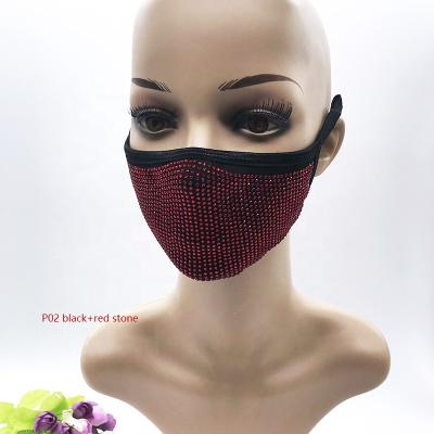 China Party Make/Decorations New Design Crystal Facemask Bling Sexy Mysterious Face Mask Colorful Sequin Party Popular Fashion Cotton Designer Face for sale