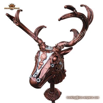 China Modern Life Size Craft Deer Metal Sculpture Main Art Europe Decoration Sculpture for sale