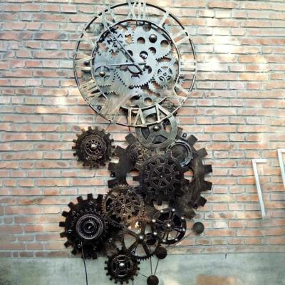 China Hot Selling China Iron Gear And Low Price Home Decor Welding Wall Clocks for sale