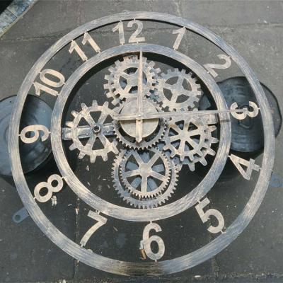 China Antique Style Customized Metal Interior Giant Decoration Shop Display Furniture Optical Gear Wall Clocks For Restaurant Or Hotel for sale