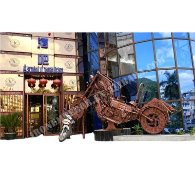 China China Best Selling Customized Antique Design Metal Decorative Art And Cast Iron Motorcycle Models Outdoor Statue for sale