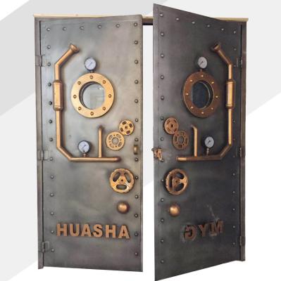 China Europe Latest Design Custom Handmade Industrial Style Gear Hollow Metal Door for sale