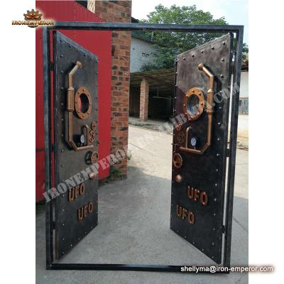 China Europe high quality custom vintage style industrial metal door for cafe club for sale