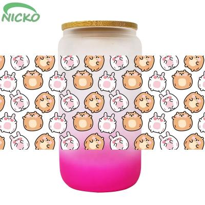 China Nicko Ready To Transfer Wholesale DTF Mug UV Mugs Envelopes Custom Die Cut Transfer Animal Stickers Transfer Wrap for Mugs Mugs Tumblers for sale