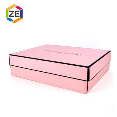 China Factory Direct Supply Recyclable Shanghai Zhaoen Logo Scarf Paper Packaging Custom Pink Box for sale