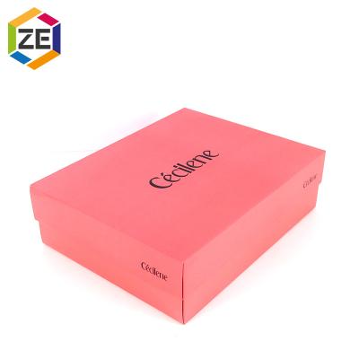 China High End Custom Cardboard Large Pink Clothing Packaging Gift Box Recyclable Recycle Clothing Paper Boxes With Lid for sale