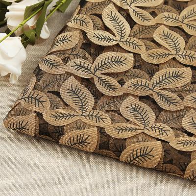 China Garment Made in China Best Selling Comfortable Golden Leaf Pattern Burnt Fabric for sale