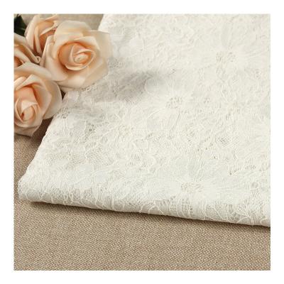 China Wholesale Sustainable High Quality Soft Breathable Thin Swiss White Lace Fabric For Women for sale