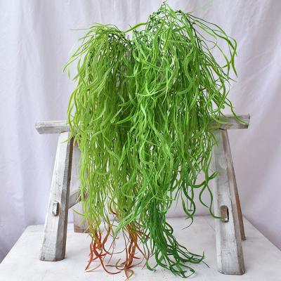 China Realistic Artificial Plant Home Weeping Willow Wicker Rattan Wall Hanging Plant Grass Dragon Wall Hanging Decoration for sale