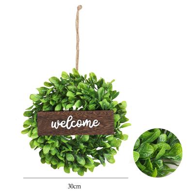 China Lifelike Artificial Green Amazon Leaves Wreath - 11