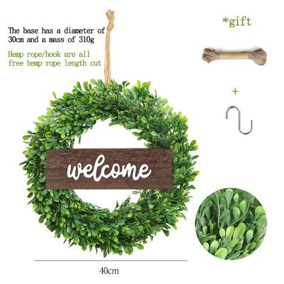 China Realistic Artificial Eucalyptus Faux Eucalyptus Wreath Home Decor Front Door Spring Garland Leafy Wall Realistic Artificial Party Decor for sale