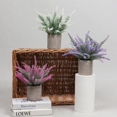 China XC-536 Mini Potted Fake Plant Artificial Plastic Eucalyptus Plant Decoration Realistic Artificial Plant Pots for sale