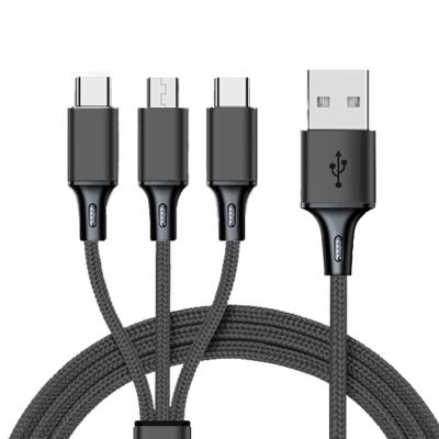 China Charge 3 Phones At The Same Time WIK-MS Multi Charging Cable, 5ft Multi Charger Cable Nylon Braided USB Cable Universal 3 In 1 Charging Cord Adapte for sale