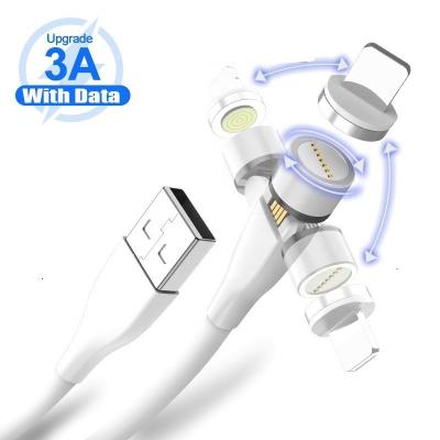 China 540Â ° use +magnet WIK-HS 3 in1 540 Degree Elbow Magnet Rotating USB Charging and Data Cable for sale