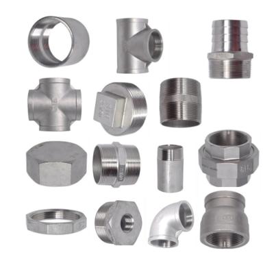 China Building ; industry; 150lbs Machinery Stainless Steel NPT Elbow Nipple Coupling Bushing Cap Tee SS304 316 Male Female Screw Thread Stainless Steel Pipe Fitting for sale