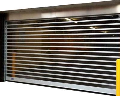 China Anti-Aging Cheap Commercial Store Transparent Polycarbonate Sheet Roll Up Door Roller Shutter Automatic Aluminum Clear Doors for sale