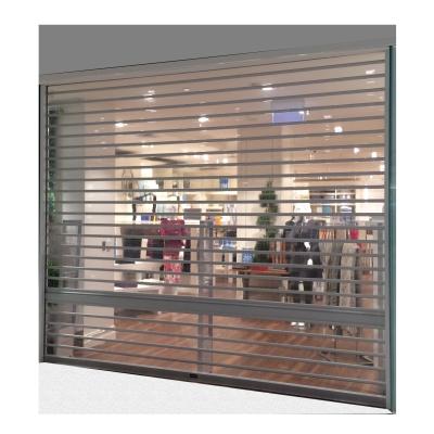 China Polycarbonate Roller Shutter Door PC Durable Clear Plastic Cylinder Office Commercial Aluminum Sliding Doors for sale