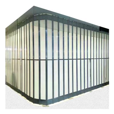 China Easily Assembled Commercial Security PVC Sliding Doors Polycarbonate Sheet Folding Aluminum Full View Frosted Accordion Door For Storefront for sale