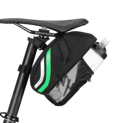 China Fashionable Bicycle Water Bottle Pocket Waterproof Reflective  Bike Saddle Bag Outdoor Sports Cycling Rear Seat Tail Bag for sale