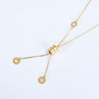 China 2021 New Design Small Waist Choker Clavicle Necklace Stainless Steel Link Chain Accessories Gold FASHION Adjustable Pendant Necklace for sale