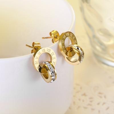 China 2021 Fashion Trendy Thin Layer Gold Earring Stainless Steel Jewelry Earring Tarnish Free Stud Earring For Women for sale