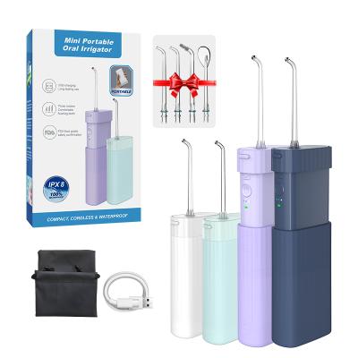 China Hotel Portable Electric Rechargeable Waterproof Whitening Tooth IPX7 Jet Dental Cordless Oral Irrigator for sale