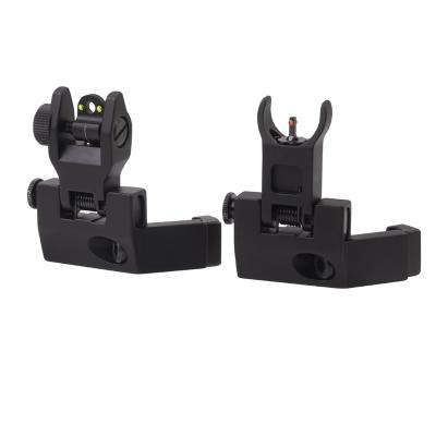 China Flip Up Sight Fiber Optic Flip Up Sight Front And Iron Sight 45 Degree Rear Tactical Red Rail Sight AR15 Dot Sight Hunting Gun for sale