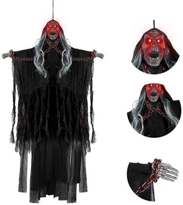 China Cloth Halloween Decoration Horror Decoration Grim Reaper Door Curtain LEDHorror Skeleton Mask Costume for sale