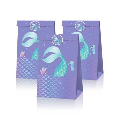 China Amazon Recyclable Customizable Party Candy Paper Bag Set Mermaid Tail Party Supplies for sale