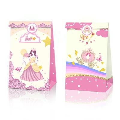 China Hot Amazon Sale 12pcs Recyclable Princess Paper Bag Decoration Princess Birthday Party Supplies From Amazon Sale Party Gift Paper Bag for sale